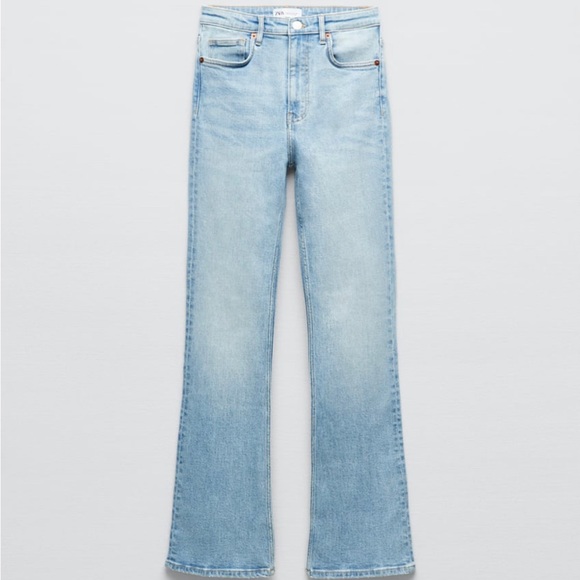 Zara Denim - Zara high rise flare jeans pant full length